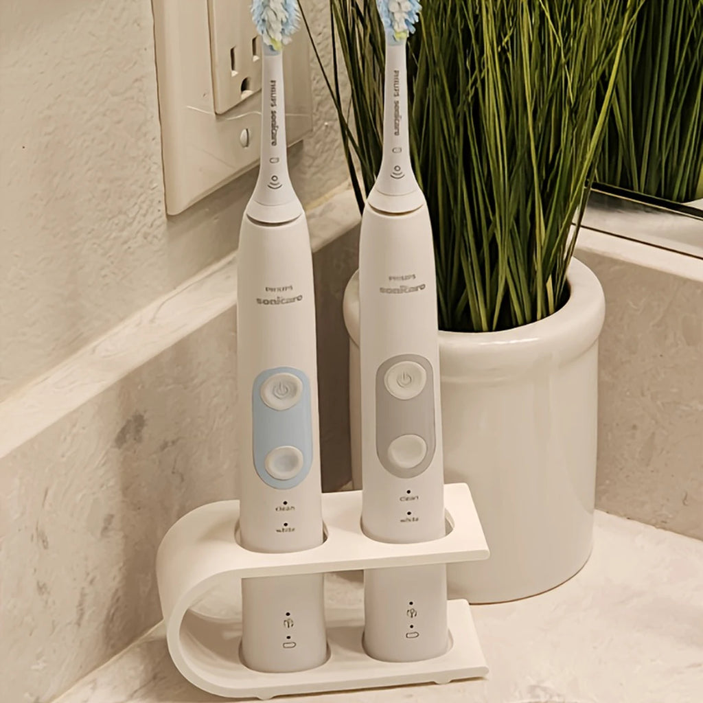 Two-Hole Toothbrush Holder for Countertop, Electric Toothbrush Storage Rack Bathroom Tools, Suitable for Organizing Toothbrushes