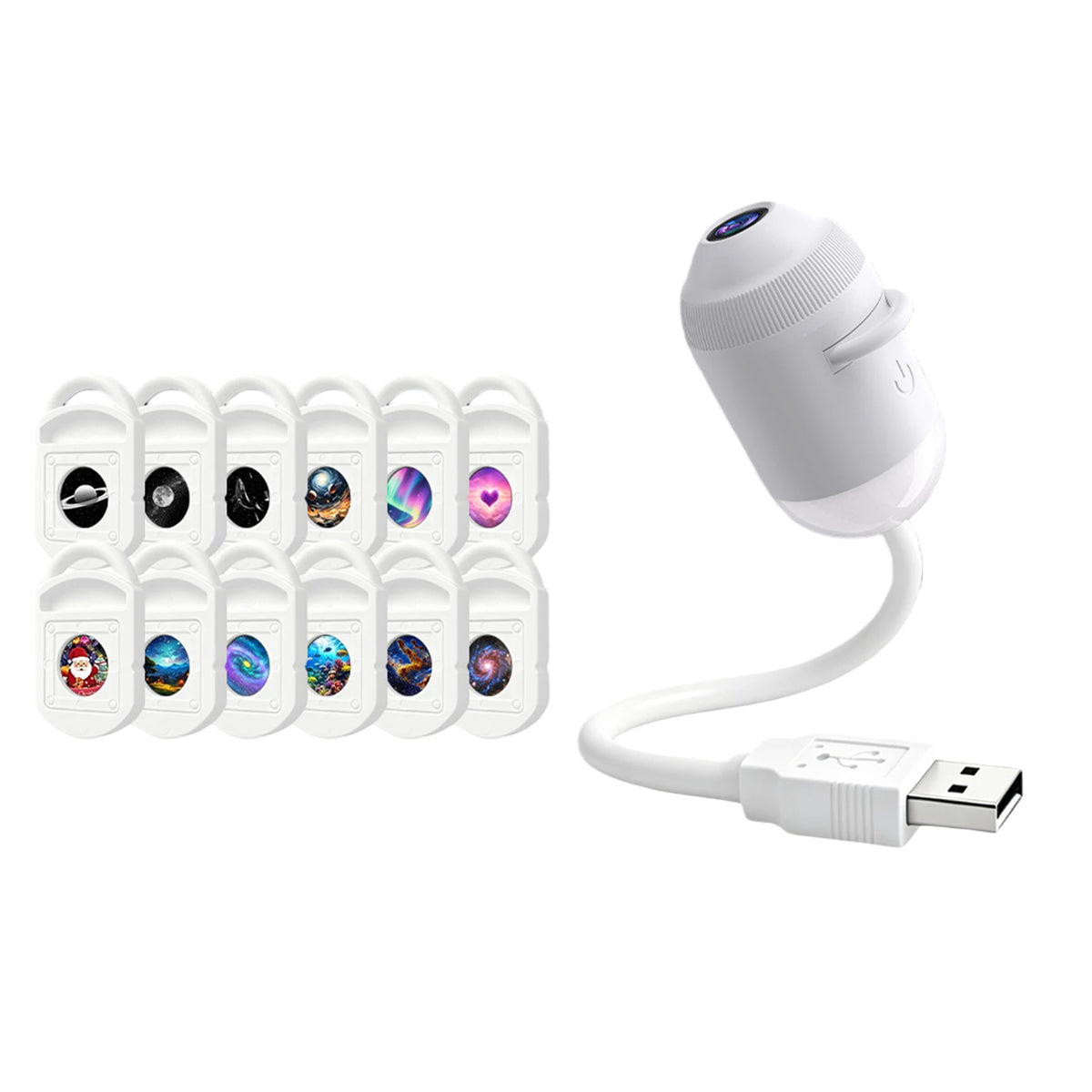 USB Galaxy and Ocean Projection Night Light with Flexible Arm