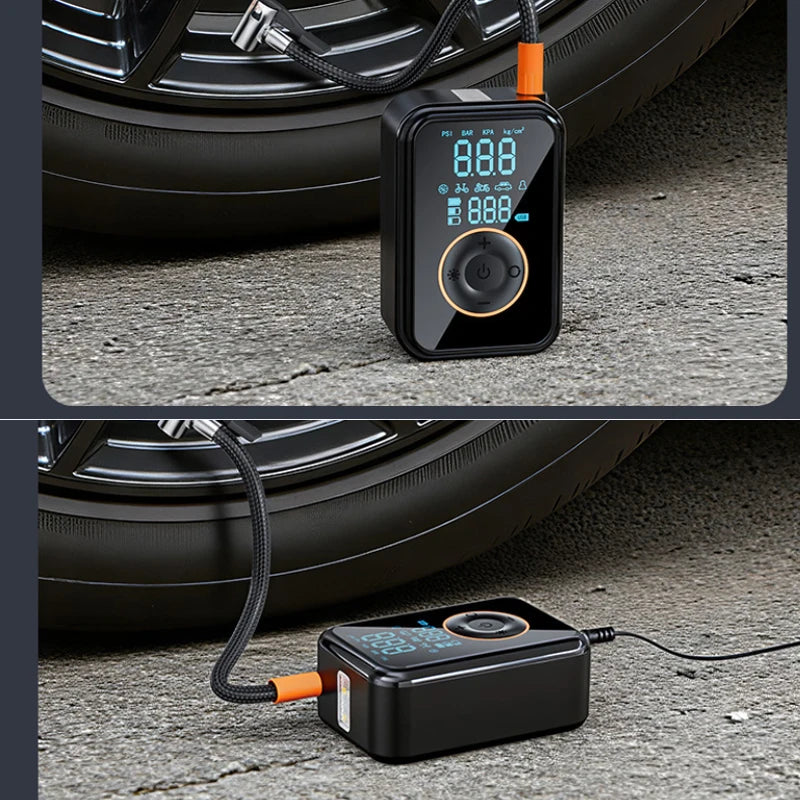 Portable Digital Tire Inflator, Electric Air Compressor with LED Lamp