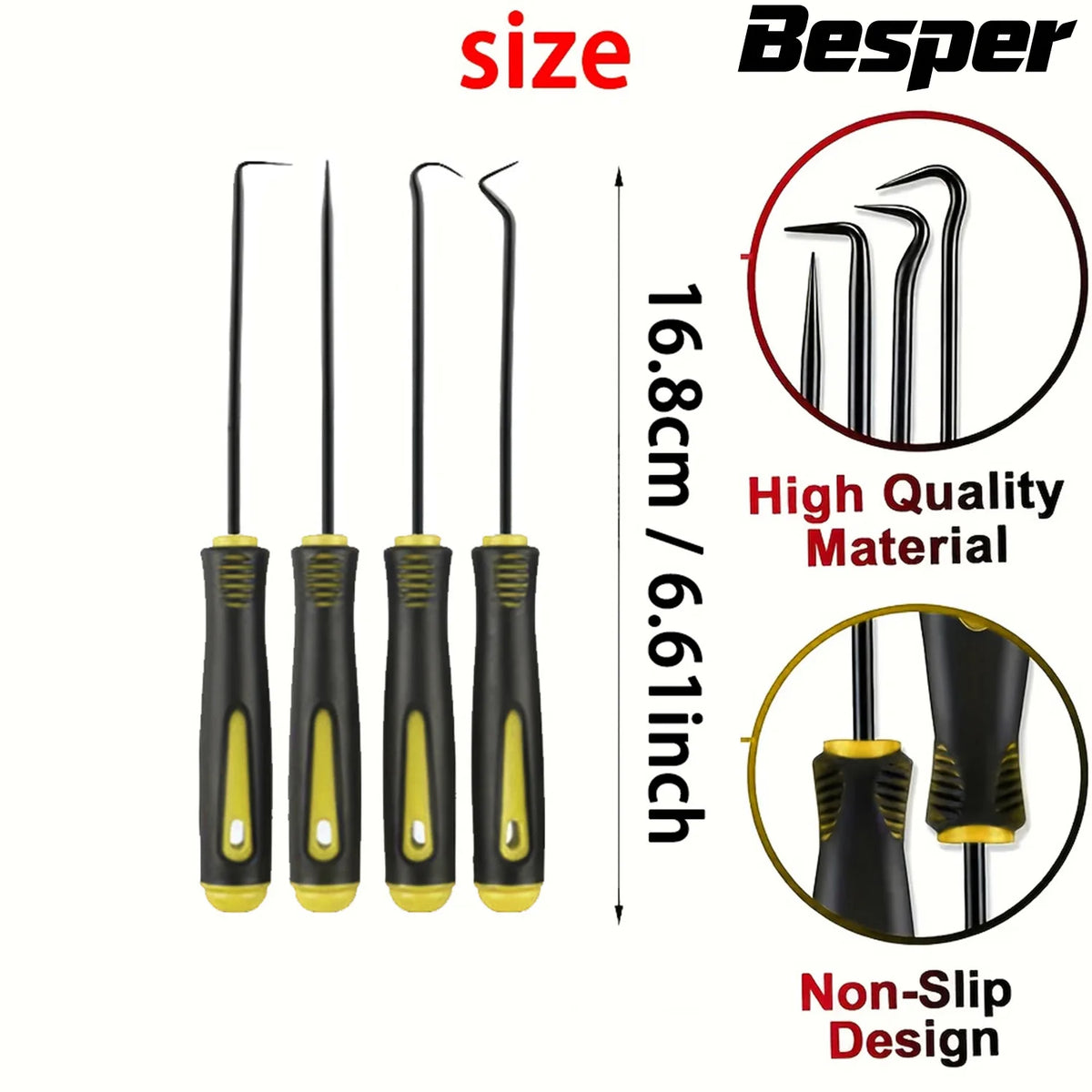 Precision Pick & Hook Tool Set – Oil Seal & O-Ring Removal Tools for Automotive & Mechanical Use (4 or 10 Piece)