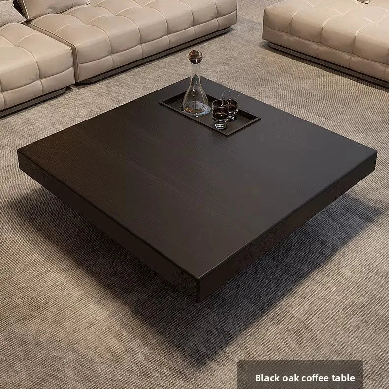Walnut-Stained Solid Wood Floating Coffee Table