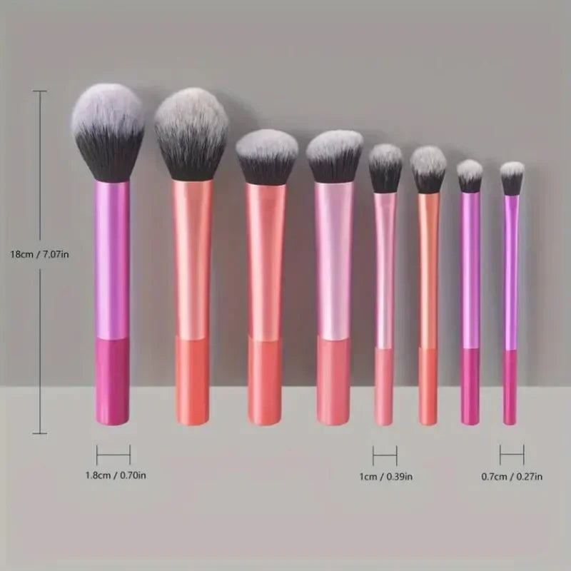 8-Piece Makeup Brush Kit – Foundation, Blush, Eye Shadow & Brow Brushes