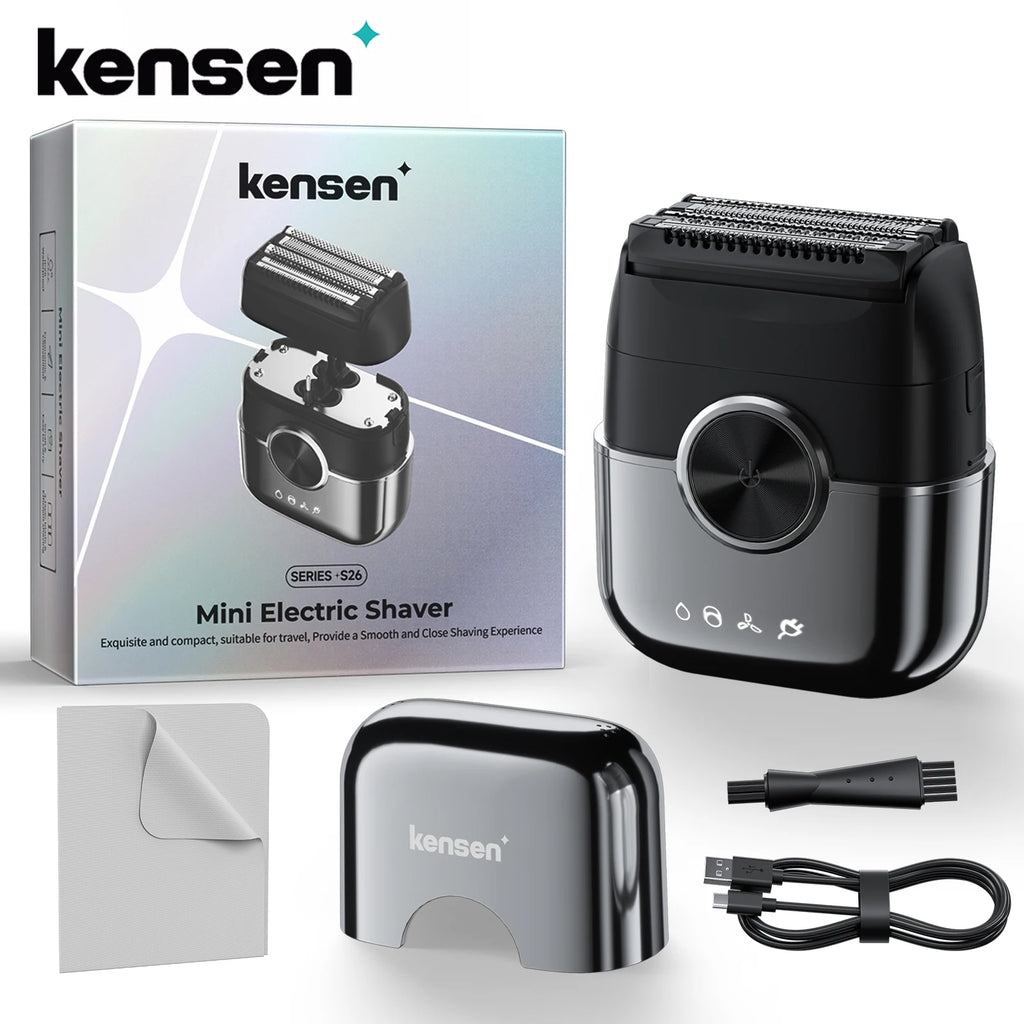Men's Mini Foil Electric Shaver – USB-C Rechargeable, Silver