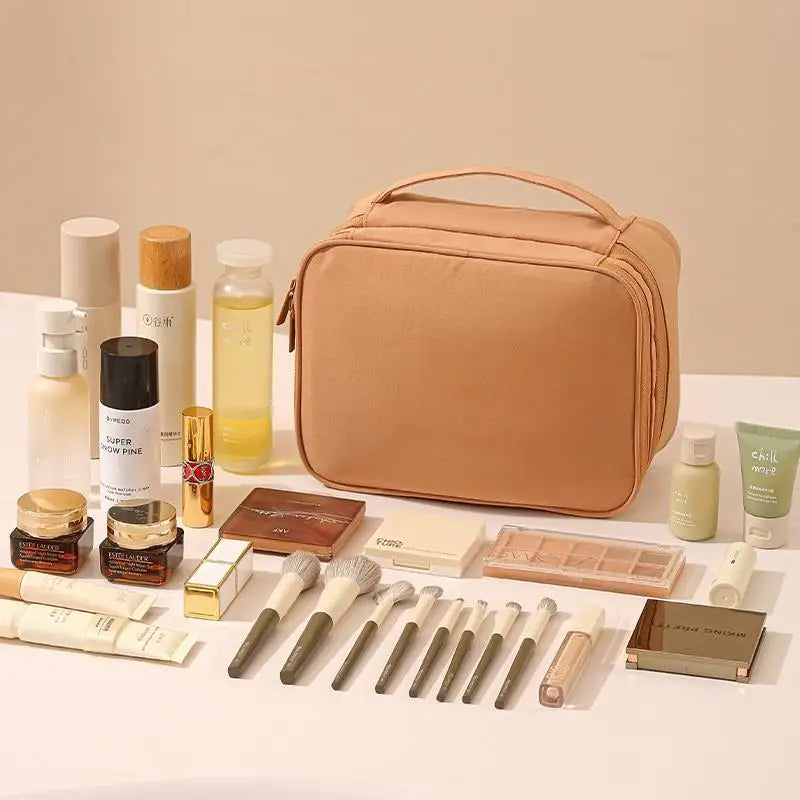 Thick Oxford Fabric Cosmetic Bag Single Dual Layer Unisex Stylish Portable Travel Wash Bag Makeup Storage Pouch
