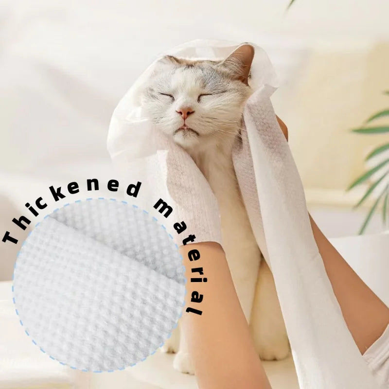 Disposable Pet Bath Towel Super Absorbent Lint-Free Dog Cat Drying Wipes 3 Sizes Thick Disinfected Pet Grooming Towels For Puppy