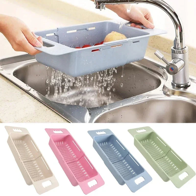 Adjustable Expandable Sink Colander & Drain Basket — Eco-Friendly Wheat Straw | Fits All Sinks