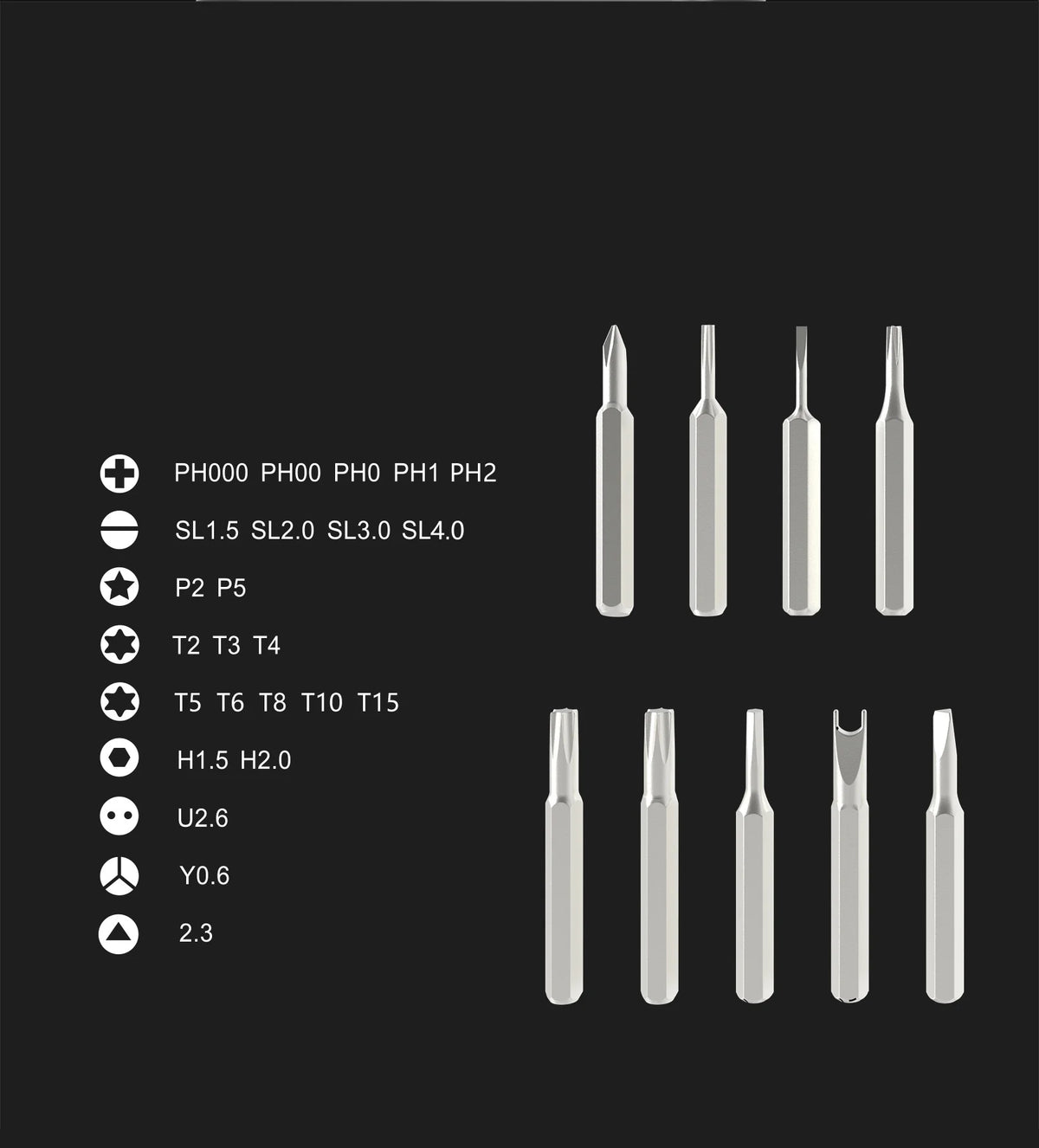 25-in-1 Magnetic Precision Screwdriver Set with 24 Bits