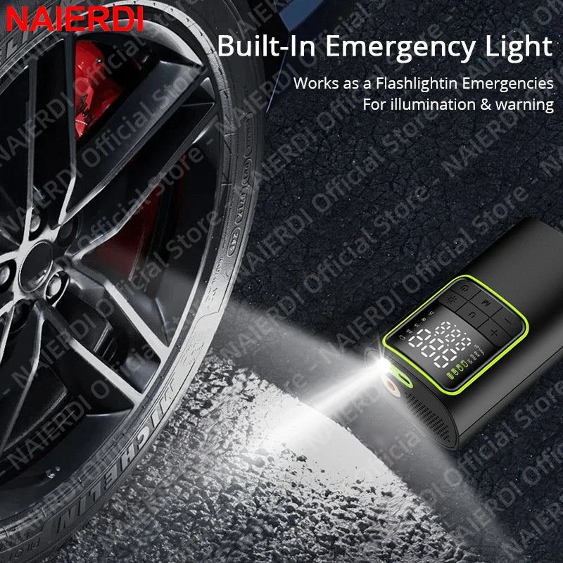 Portable Digital Tire Inflator, Wireless with LED Light