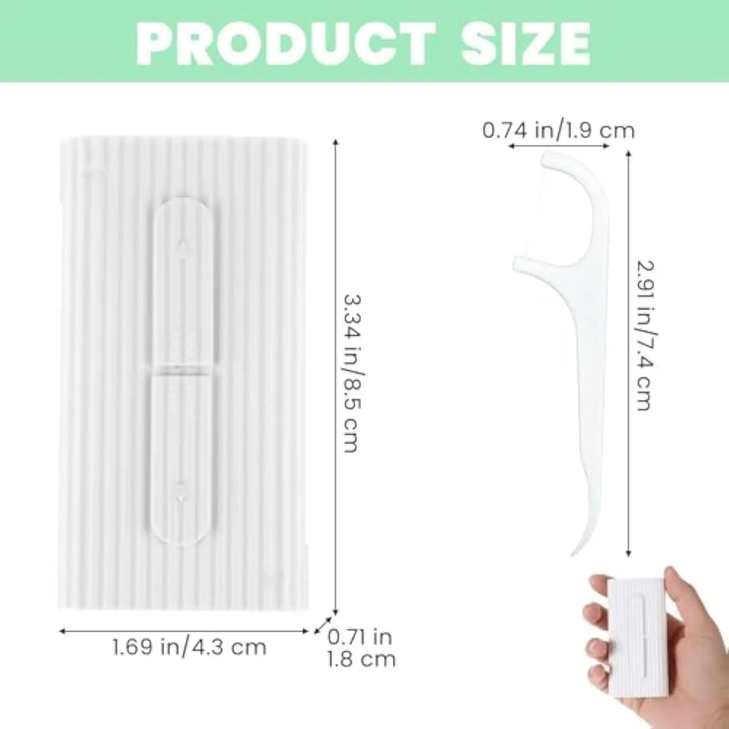 Portable Automatic Dental Floss Dispenser Pop-up Travel Floss Pick Storage Case Refillable Mini Toothpick Holder Box Pocket Floss Stick Organizer for Oral Hygiene Teeth Cleaning