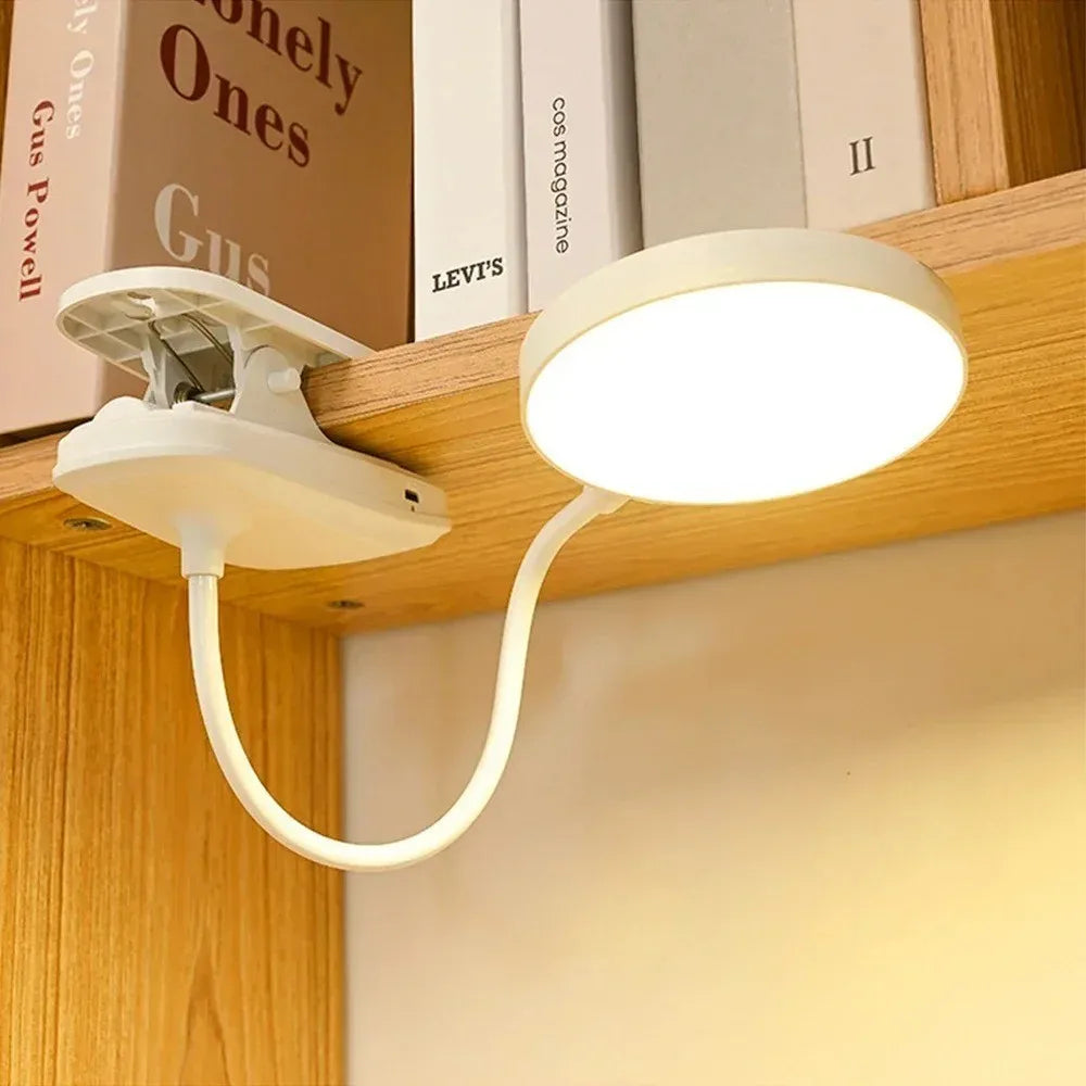 USB Rechargeable Clip-On LED Desk Lamp with 3 Colour Modes