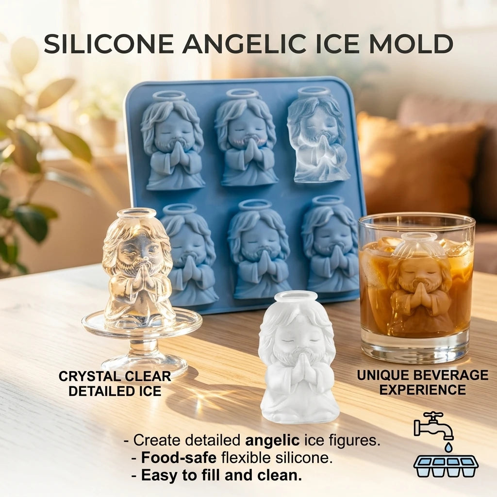 Angel-Shaped Ice Cube Mould – Large Capacity Plastic Ice Tray for Cocktails & Parties