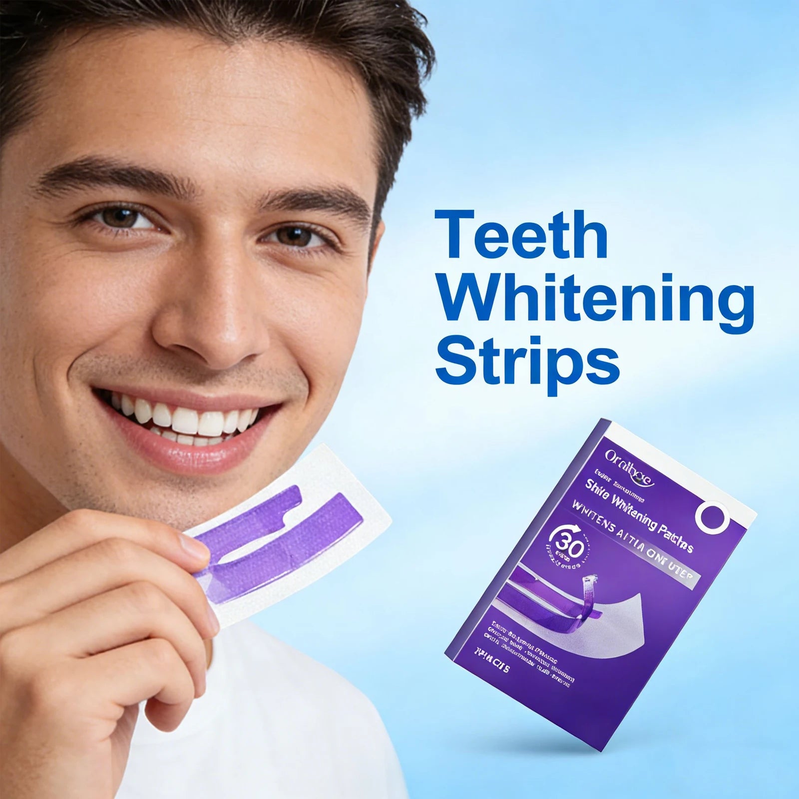Purple Teeth Whitening Strips Lighten Yellow Tooth Brightener Remove Smoking Coffee Tea Stains Reduce Plaque Bleach Teeth Patch