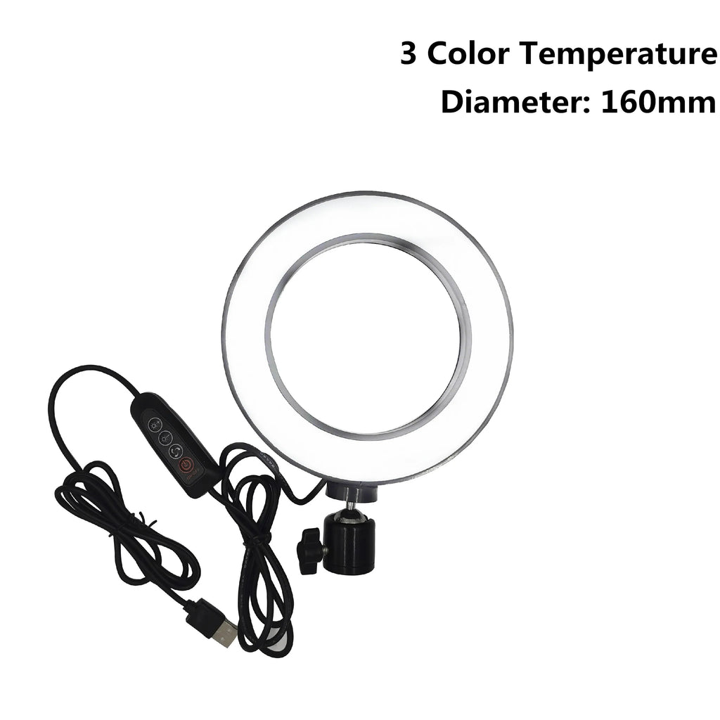 LED Selfie Ring Light with Tripod Stand - 6" / 10" Photo & Video Lighting
