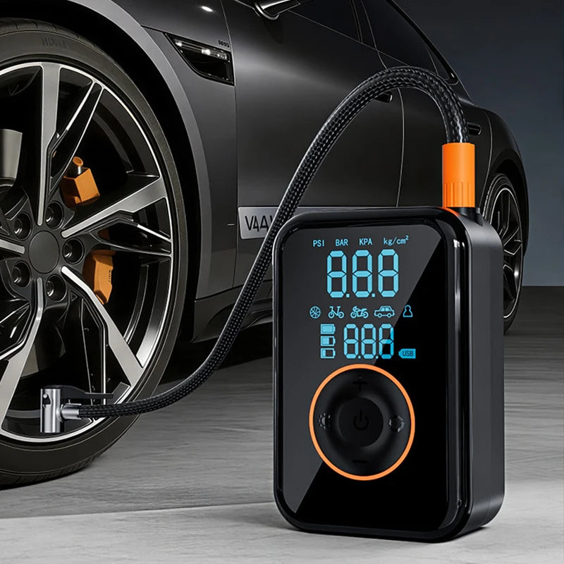 Portable Digital Tire Inflator, Electric Air Compressor with LED Lamp
