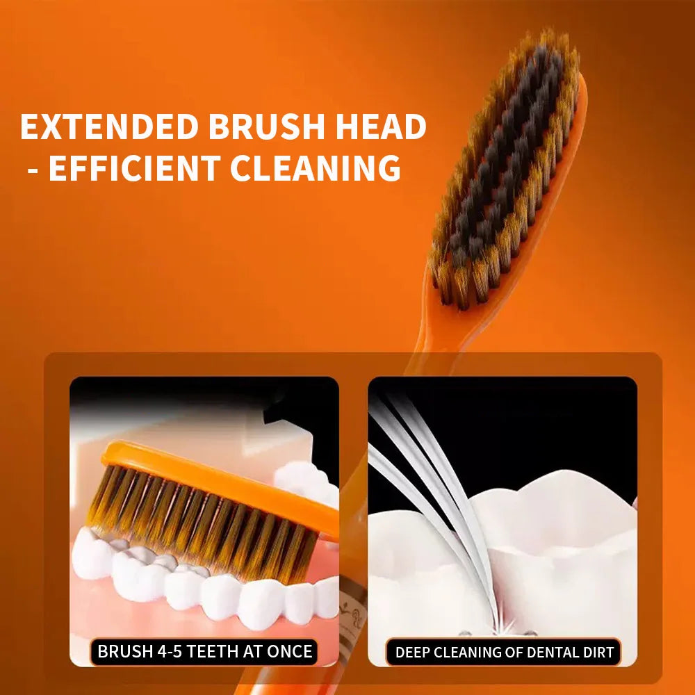 6 high-grade orange light luxury toothbrush deep cleaning oral care soft hair teeth cleaning tools for adult daily life home too