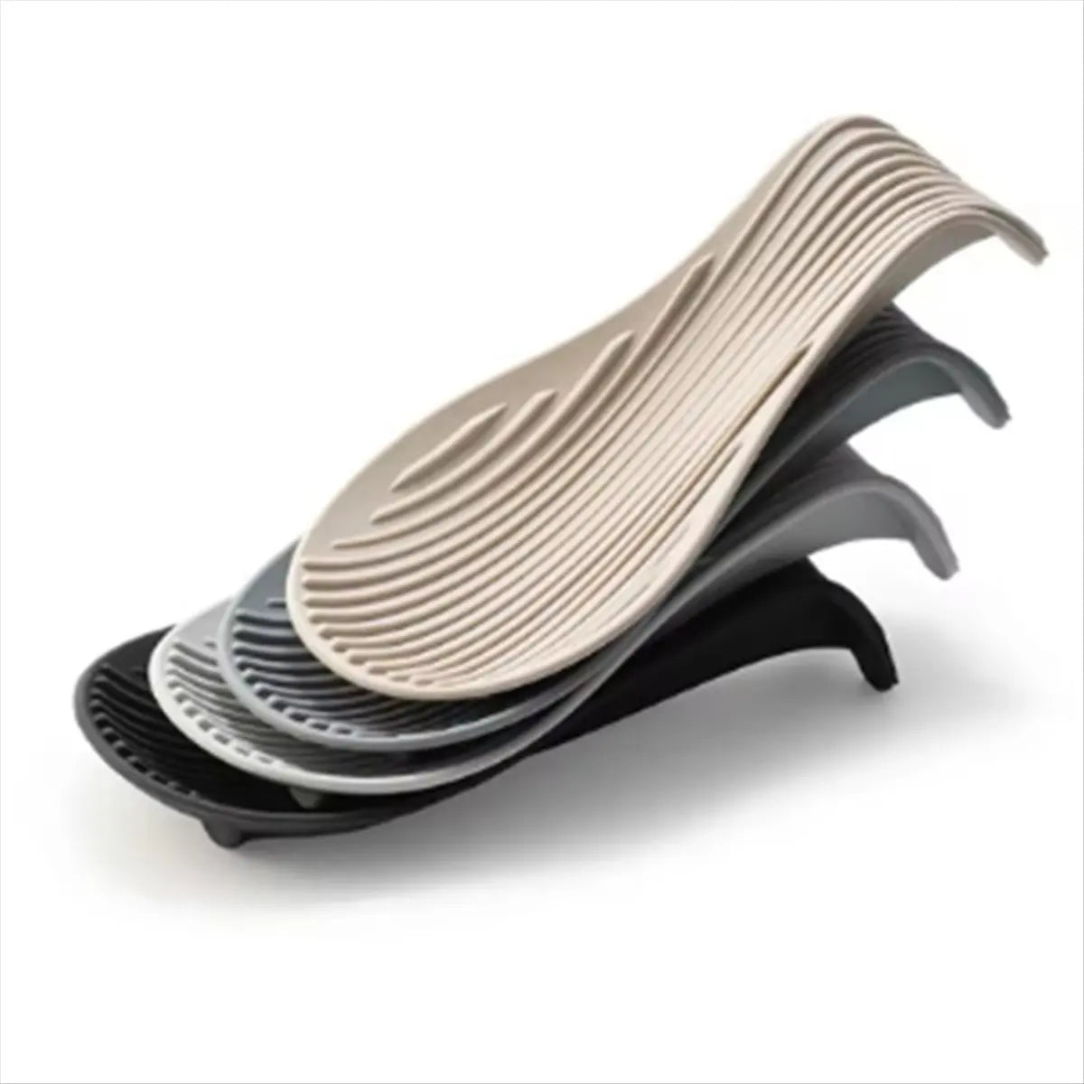 N14R Top 4 Pcs Silicone Insulated Spoon Holder Heat Resistant Placemat Spoon Holder Cutlery Shelving Kitchen Tools Placemat