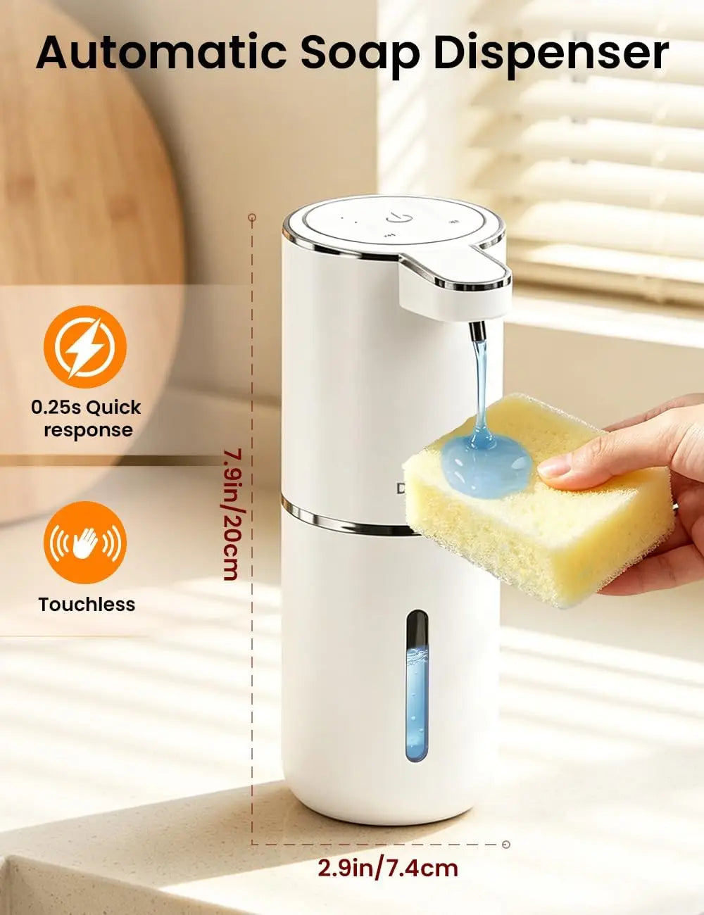 380 ml Touchless Soap Dispenser, Foam or Gel Options