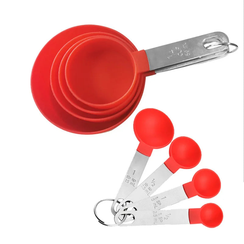 8-Piece Measuring Cup & Spoon Set with Stainless-Steel Handles
