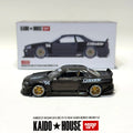 Mini GT x Kaido House 1:64 Nissan Skyline GT-R R34 Kaido Works Greddy V2 Full Carbon Diecast Car Model Item#KHMG222 In Stock