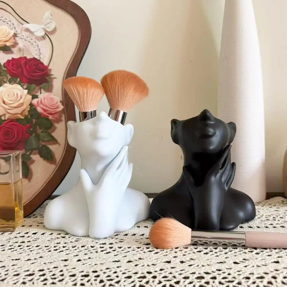 Female Bust Makeup Brush Holder & Decorative Vase