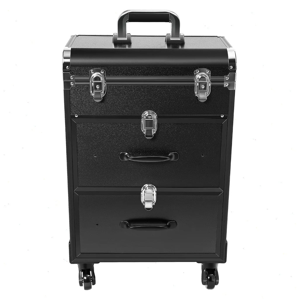 3-Tier Rolling Makeup Train Case with Wheels