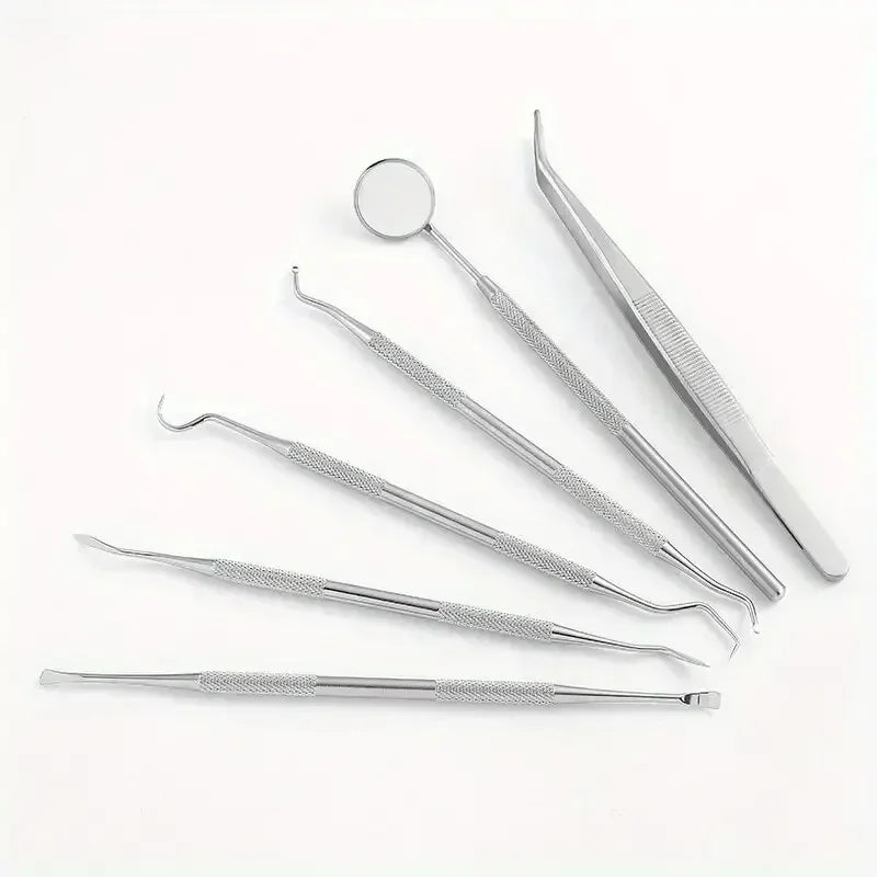 3/5/6PCS Stainless Steel Dentist Oral Tools Cleaning Flossing Tartar Removal Easy to Clean Not Easy to Break Dental Oral Mirror