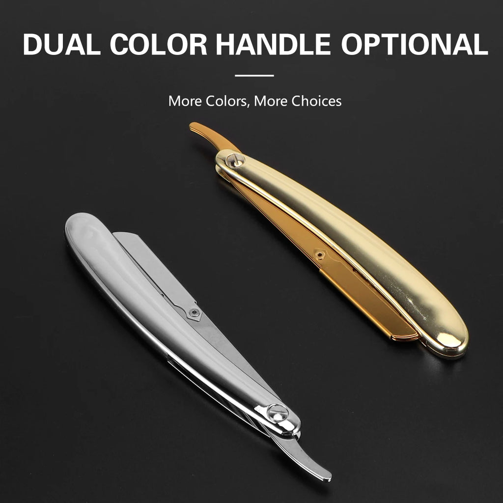Folding Straight Razor – Stainless Steel Shaving Knife with Ergonomic Handle