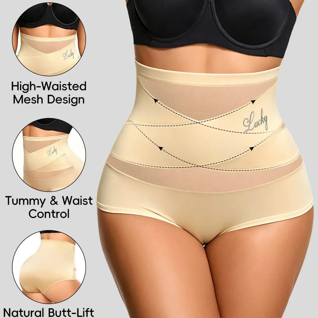 Women's High Waist Mesh Shapewear – Tummy Control & Butt Lifting Underwear
