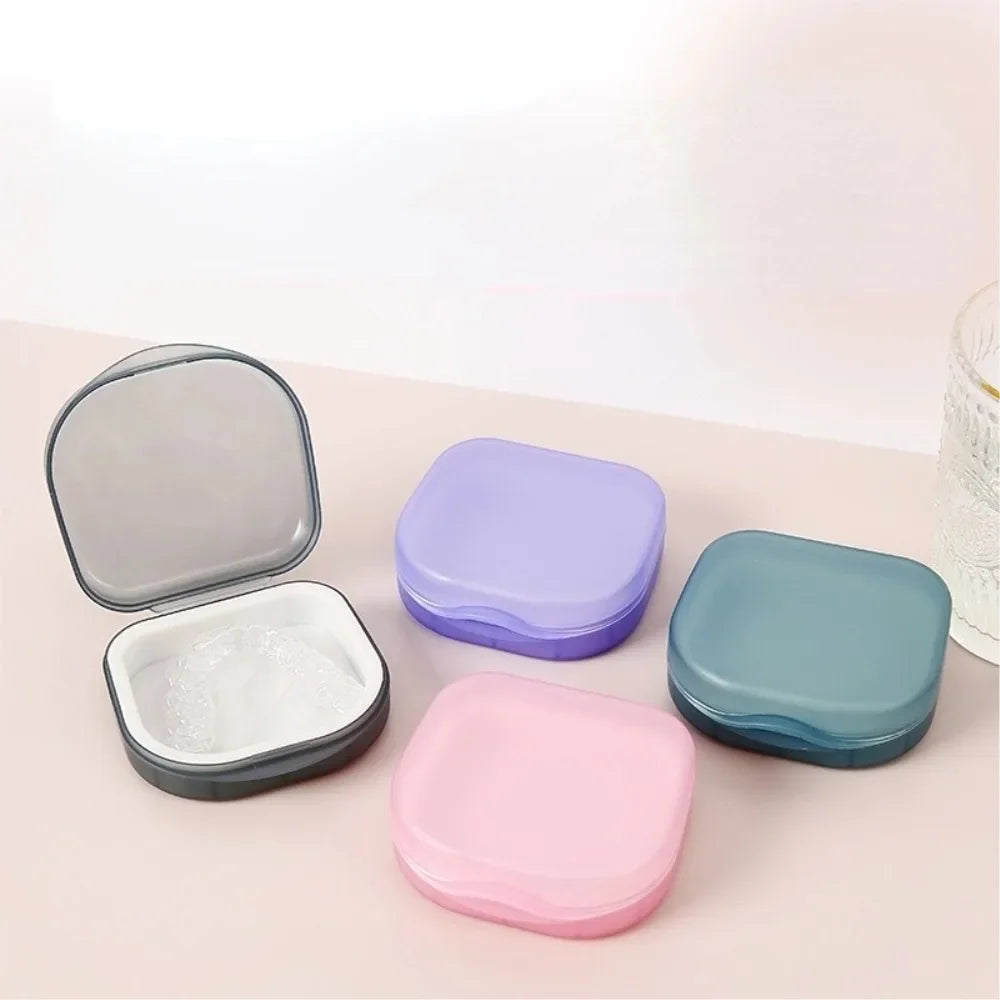 Teeth Retainer Storage Box Invisible Braces Case Multifunctional Dental Mouthguard Holder Portable Travel Orthodontic Container