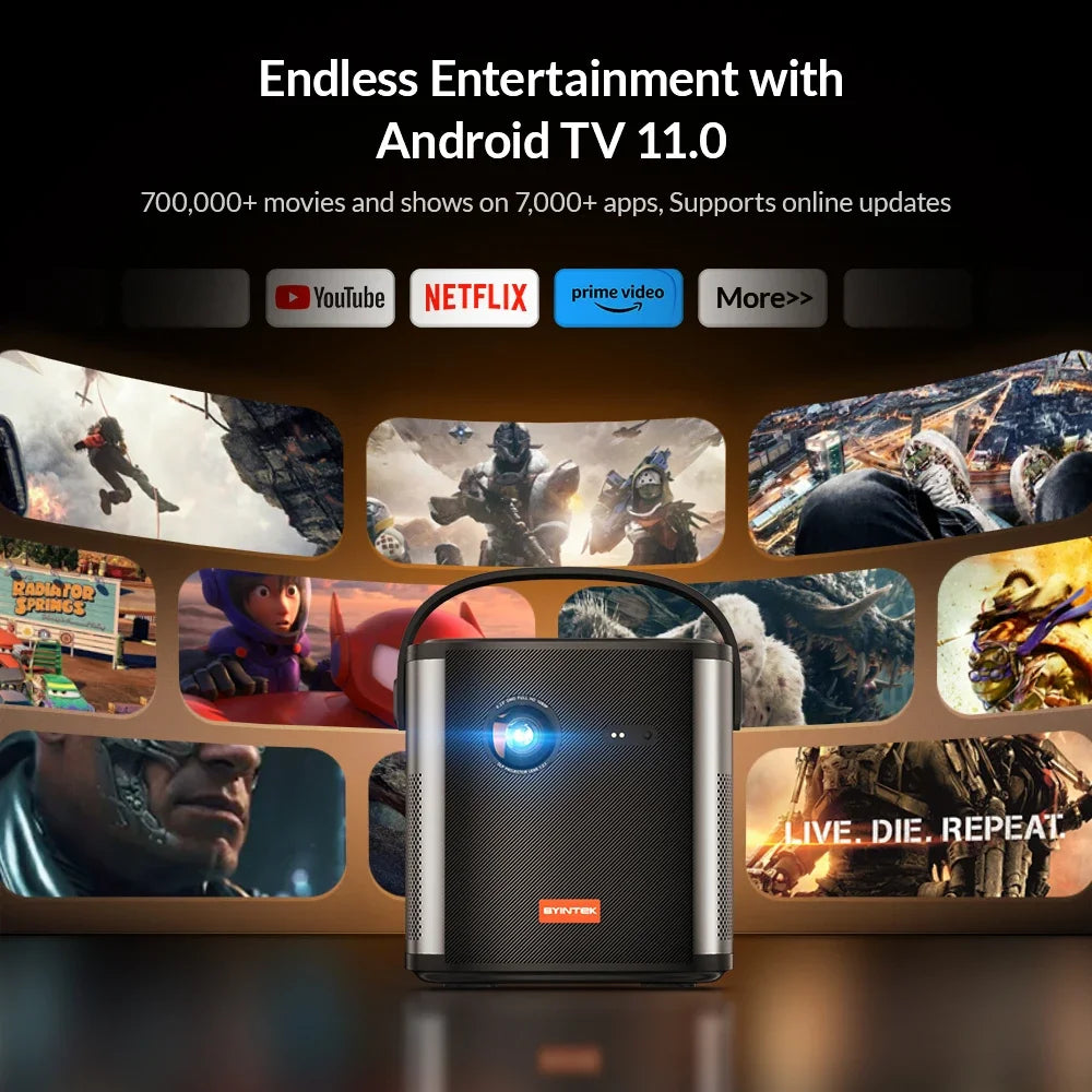 BYINTEK U80 Portable Full HD DLP Projector with Battery