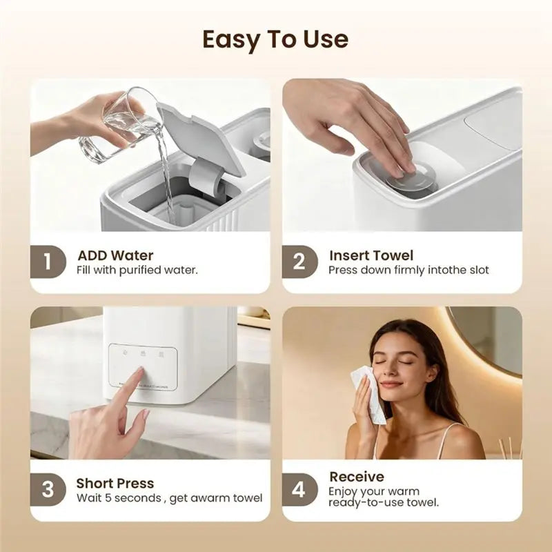 Automatic Warm Face Towel Dispenser with 20 Disposable Towels