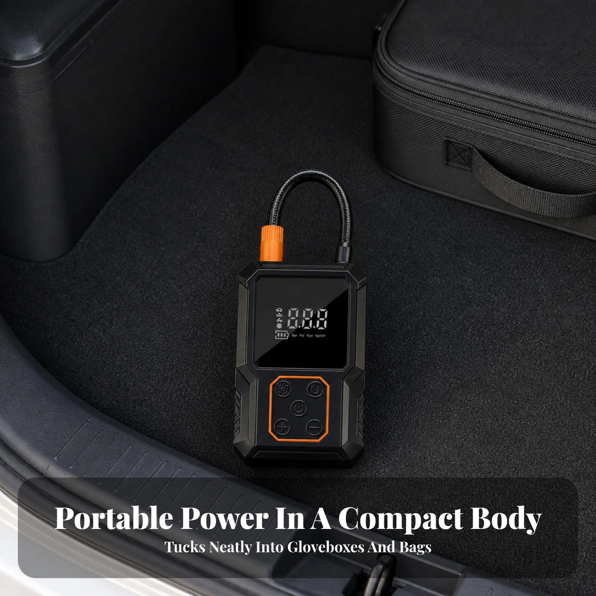 Portable Tire Inflator, Compact Rechargeable Electric Air Pump