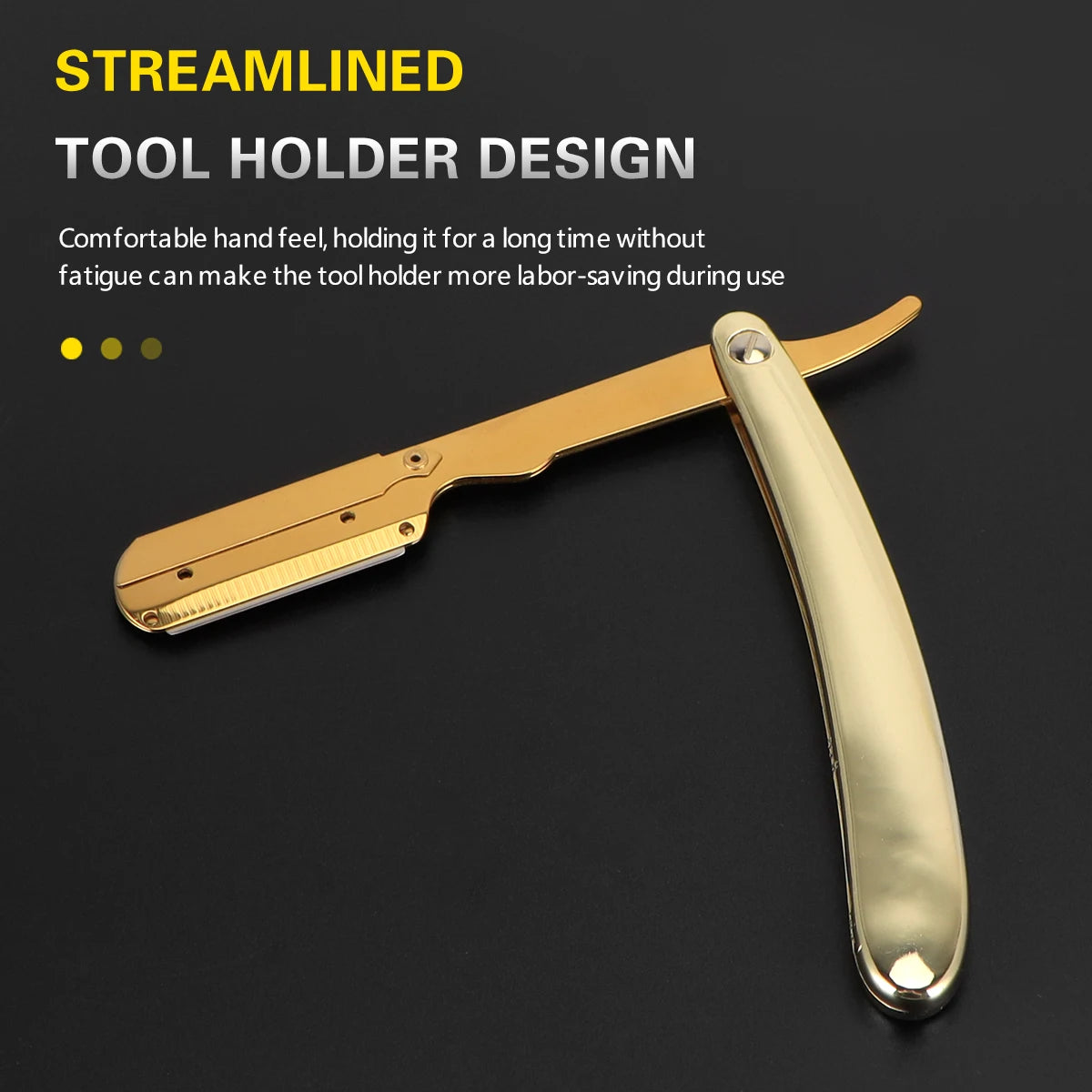 Folding Straight Razor – Stainless Steel Shaving Knife with Ergonomic Handle