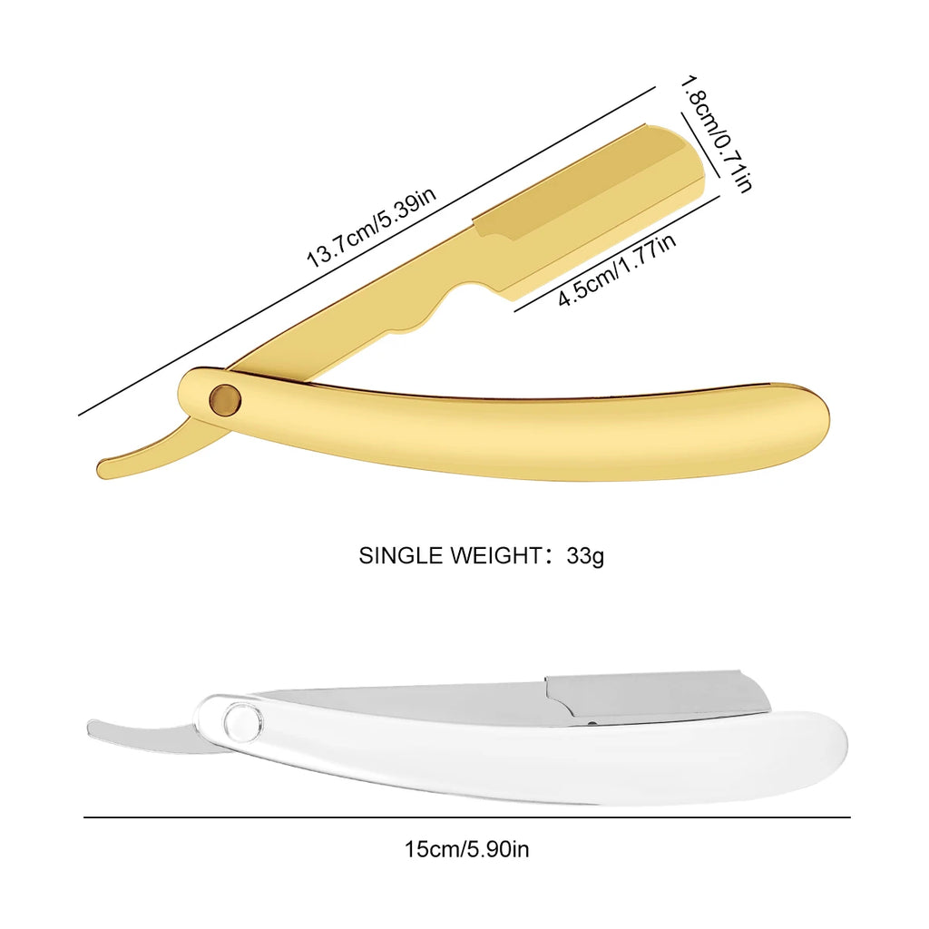 Folding Straight Razor – Stainless Steel Shaving Knife with Ergonomic Handle