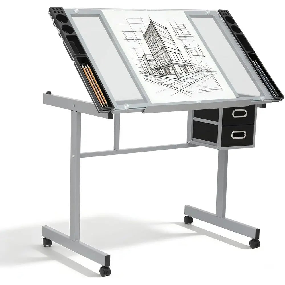 Proional Drating Table or Adults Teens, ing Glass Tabletop Art Crat Desk Diamond Watercolor Paintings Sketching Work Station or