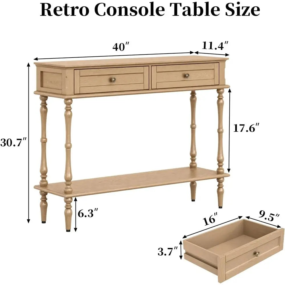 Minimalist Entryway Table with Storage Cabinet and Open Shelf for Hallway or Living Room