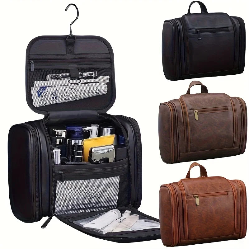 Large Capacity Unisex Travel Toiletry Bag with Hook, Multi-Compartment Wash Bag, Great for Daily Outing Ideal Gift for Men Women