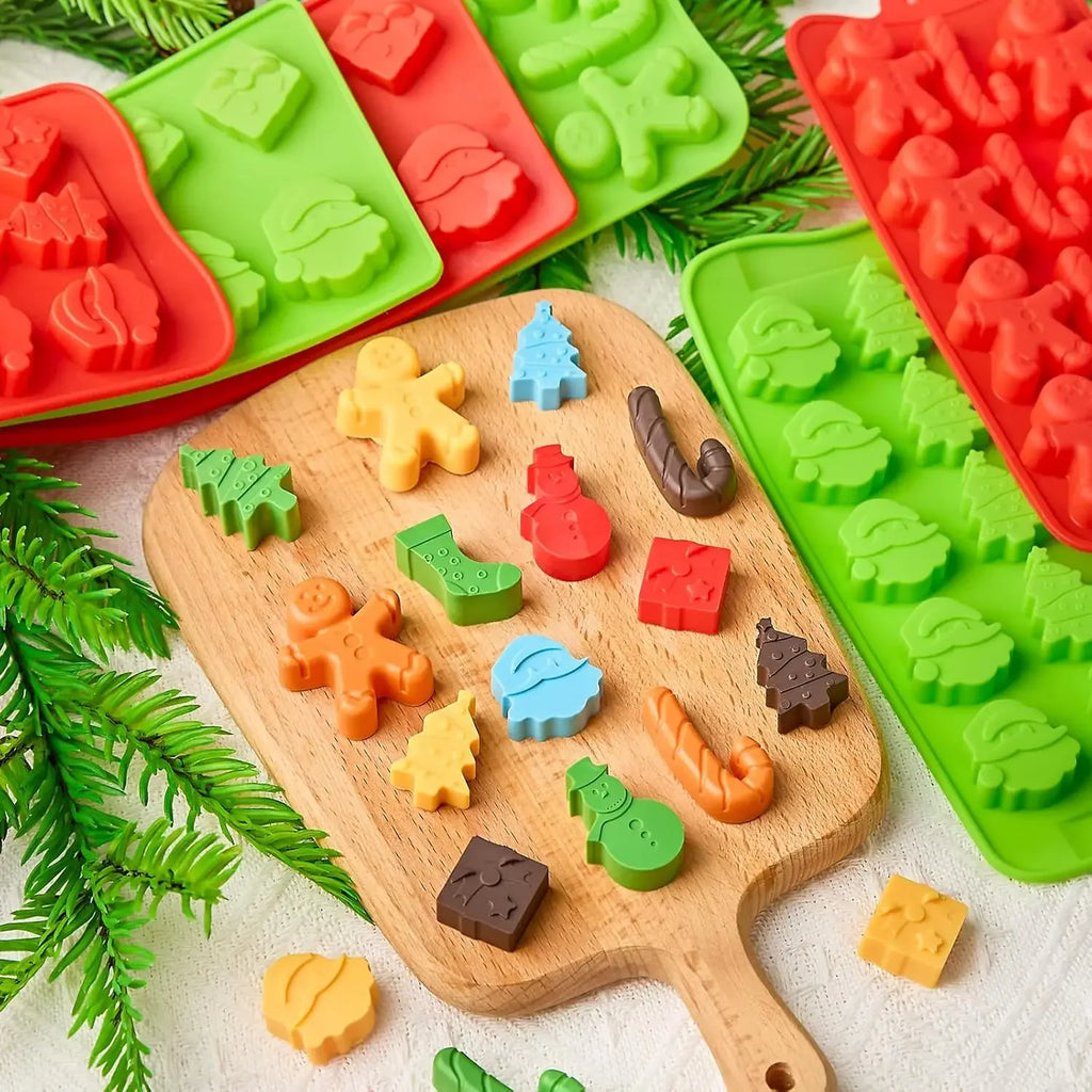 Christmas Silicone Mould - Festive Tray for Chocolate, Candy & Baking