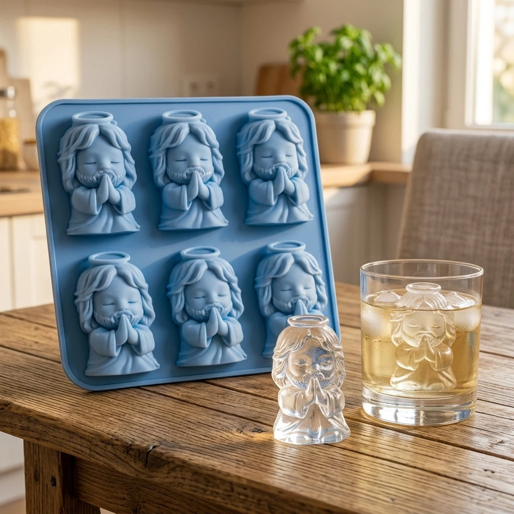 Angel-Shaped Ice Cube Mould – Large Capacity Plastic Ice Tray for Cocktails & Parties