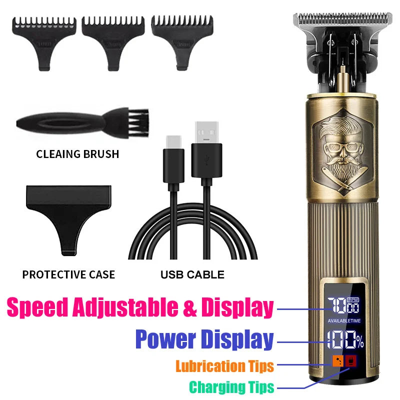 Portable Cordless Hair Clipper & Beard Trimmer – USB-C