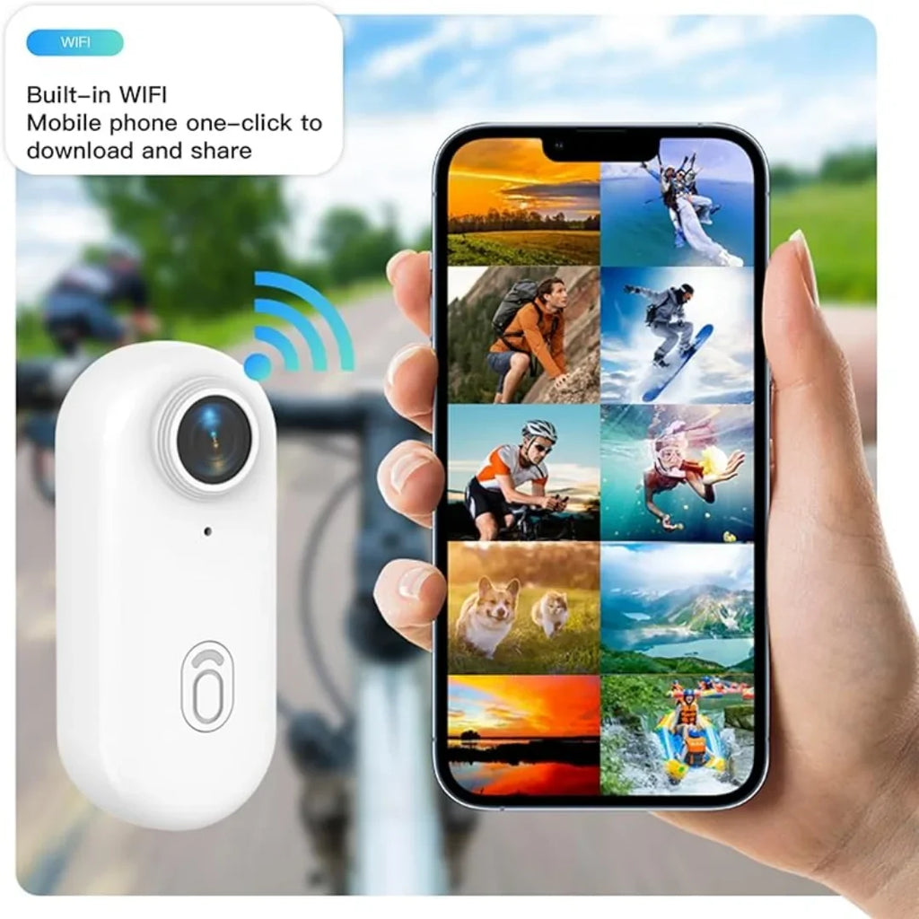 Mini Wearable Action Camera - 1080P HD Clip-On Vlogging Camera with WiFi