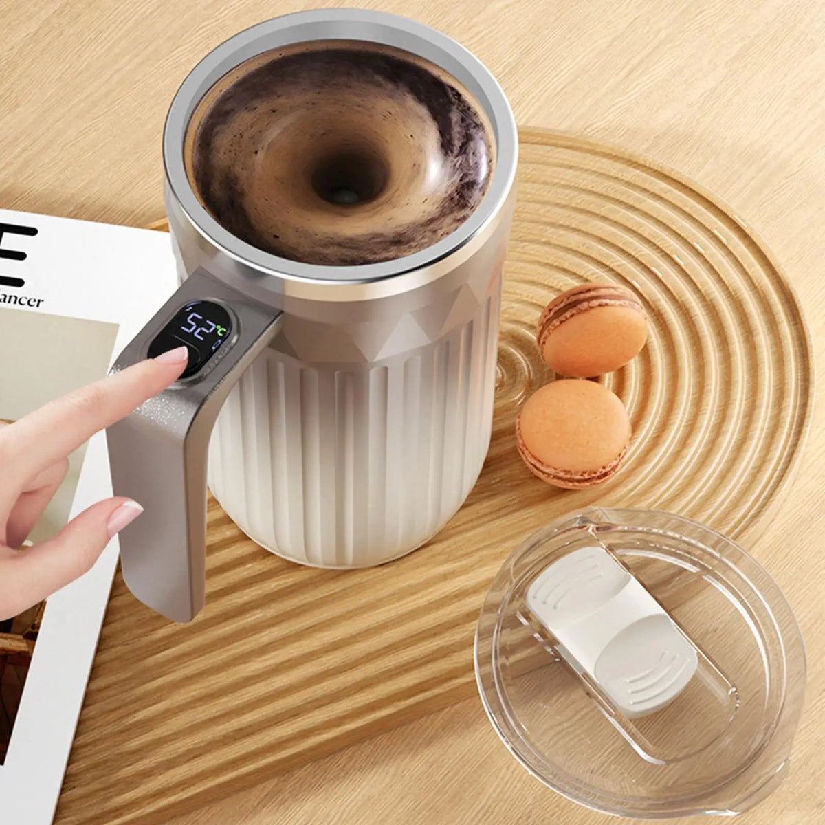 450ml Rechargeable Self-Stirring Mug with Temperature Display