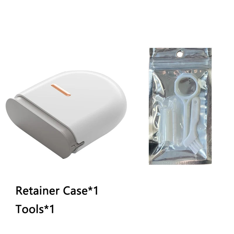 Fashion Retainer Case with Retainer Remover Tool Tight Snap Lock Orthodontic Mouth Guard Case with Vent Holes for Office Travel