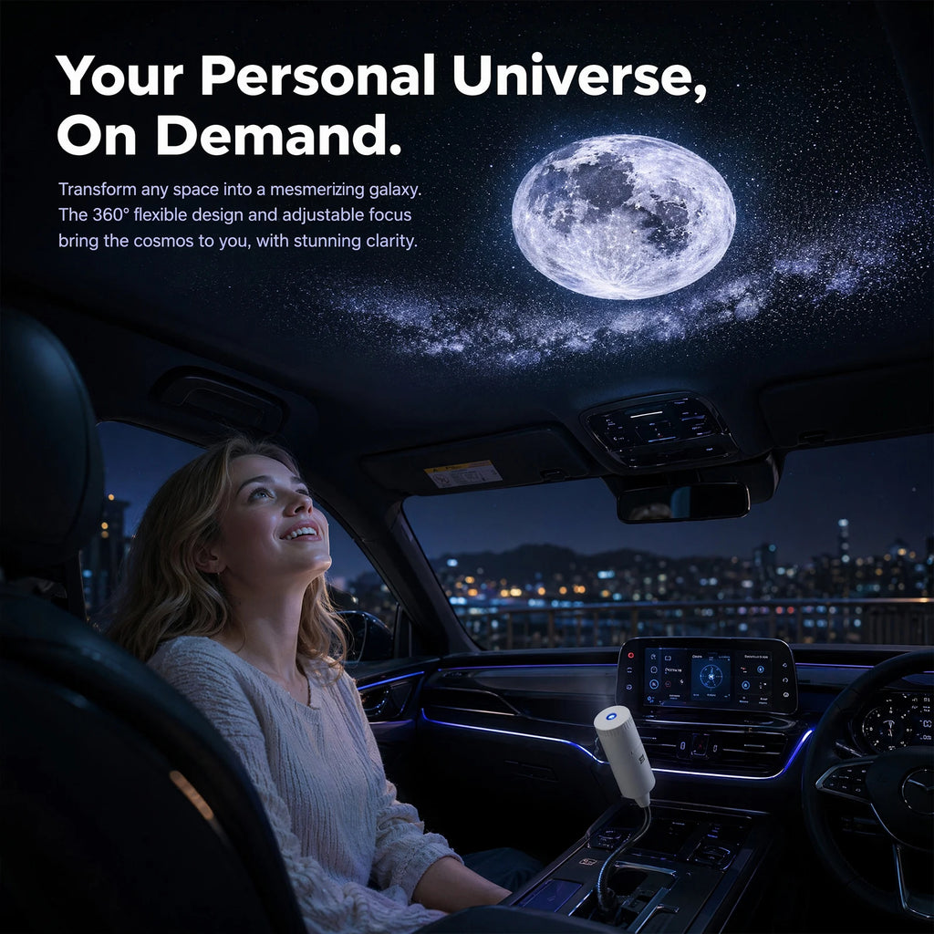 USB Star Projector Lamp, Galaxy Night Light with Adjustable Focus