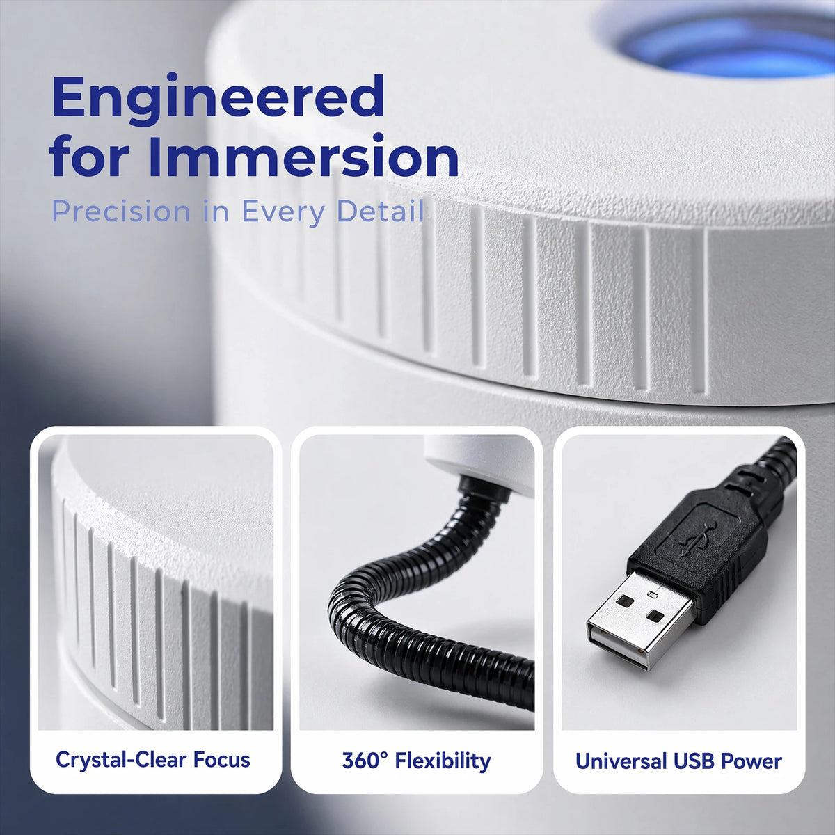 USB Star Projector Lamp, Galaxy Night Light with Adjustable Focus