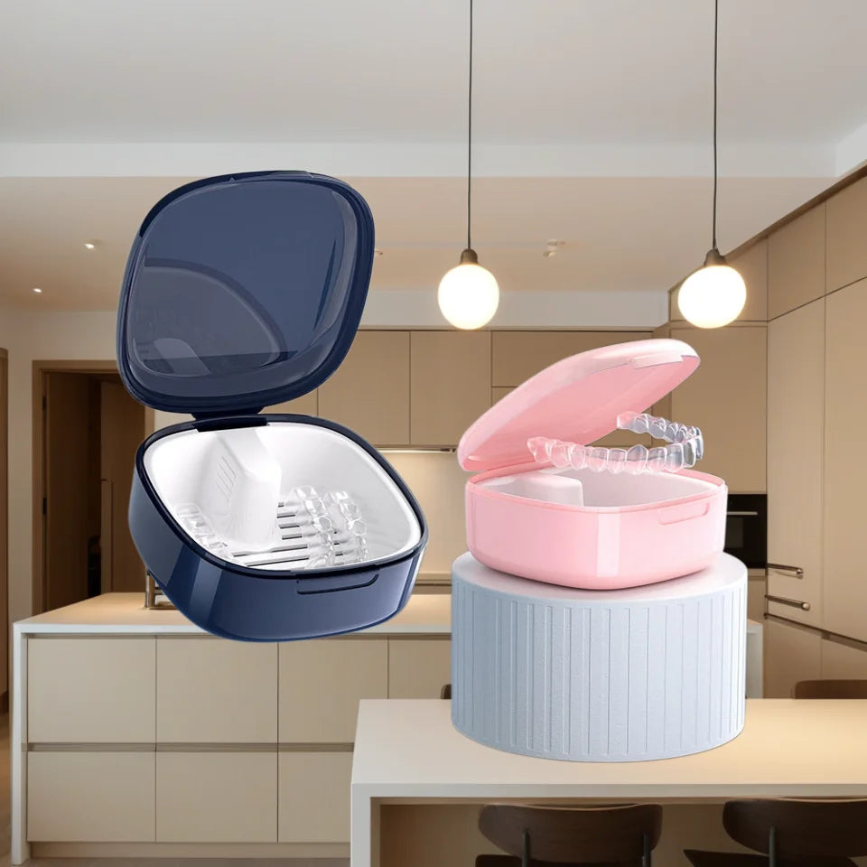 1Pc Retainer Case Portable Mouth Guard Box Oral Cleaning False Teeth Denture Storage Box Teeth Aligner Braces Box Orthodontic