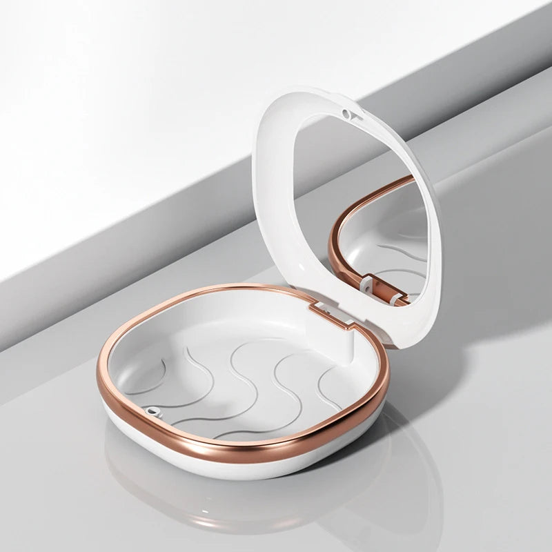 Fashion Braces Case with Mirror Dental Retainer Box Magnetic Aligner Mouth Guard Container For Teeth Travel False Denture Boxes