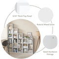 11 Inch Open Back Cube Bookcase with Thickened Border - White, 8 Cubes for Home or Office Display