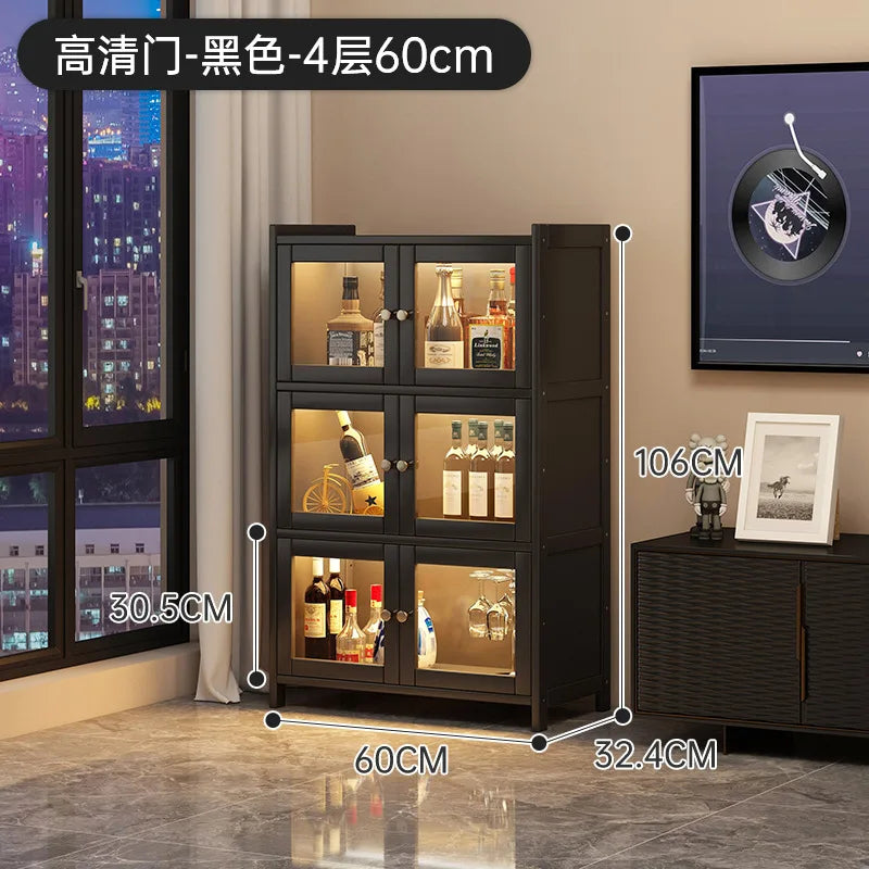 Wine cabinet against the wall Locker Living room Household Baijiu red wine large capacity acrylic transparent storage cabinet