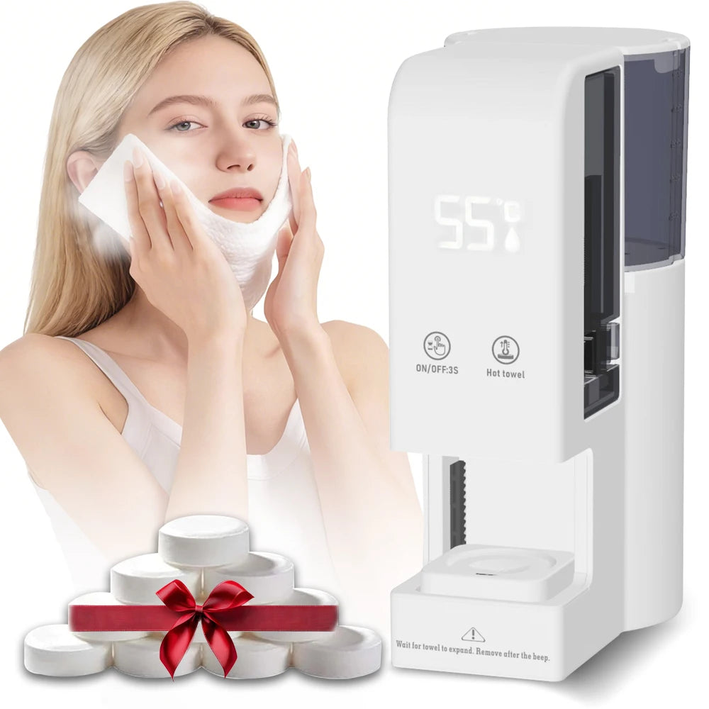 Warm Face Towel Dispenser with Temperature Display